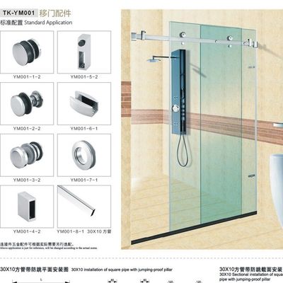SS304 Τετράγωνο 30*10mm Μπαρ Ντους Στρίβοντας Δύο σωλήνα Εγκατάσταση με ασημένιο στυλ εμφάνισης