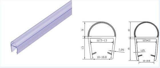 8-12mm PVC αδιάβροχο τύπου U καουτσούκ γυαλί ντους πόρτες σφραγίδας ταινία για διαφανείς πόρτες