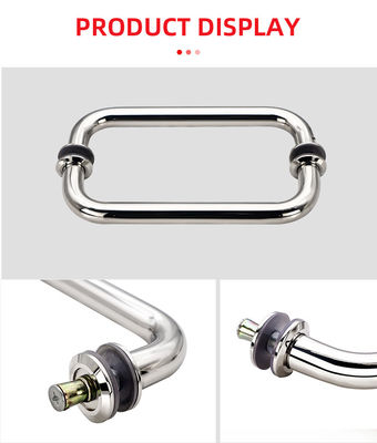 Λαβή συρόμενης γυάλινης πόρτας από ανοξείδωτο χάλυβα 304, επιμεταλλωμένη με ασήμι, στρογγυλή σωλήνα