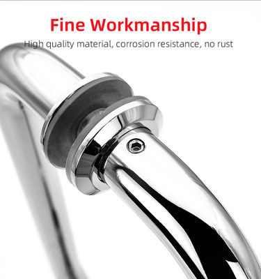 Λαβή συρόμενης γυάλινης πόρτας από ανοξείδωτο χάλυβα 304, επιμεταλλωμένη με ασήμι, στρογγυλή σωλήνα