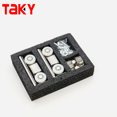 Διπλό μαλακό κλείσιμο 8 τροχών συρόμενο ρόλερ πόρτας από κράμα ψευδαργύρου