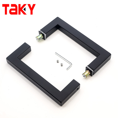 Εργοστάσιο 304 Ματ Μαύρο Χρώμα Τετράγωνο Σωλήνα Χειρολαβή Γυάλινης Πόρτας