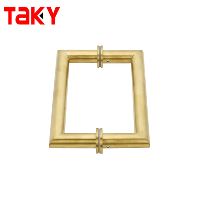 Μεταλλικό στρογγυλό σωλήνα τετράγωνο κύρια γυάλινη πόρτα χρυσό τράβηγμα λαβή
