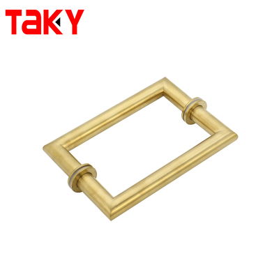 Μεταλλικό στρογγυλό σωλήνα τετράγωνο κύρια γυάλινη πόρτα χρυσό τράβηγμα λαβή