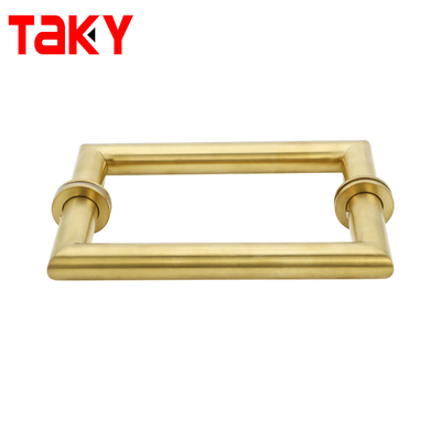 Μεταλλικό στρογγυλό σωλήνα τετράγωνο κύρια γυάλινη πόρτα χρυσό τράβηγμα λαβή