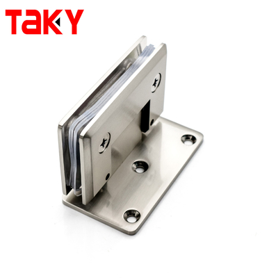 Μεντεσές πόρτας από γυαλί από ανοξείδωτο χάλυβα μπάνιου 90 μοιρών, μεντεσές πόρτας από γυαλί σε τοίχο