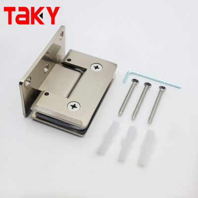 Μεντεσές πόρτας από γυαλί από ανοξείδωτο χάλυβα μπάνιου 90 μοιρών, μεντεσές πόρτας από γυαλί σε τοίχο