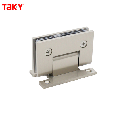 Ατσάλινο υλικό σατινέ 90 μοιρών H πλάκα πλάτης μεντεσέ περιστροφής γυάλινης πόρτας ντους