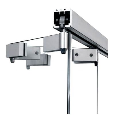 Καλή τιμή Τεχνουργήματα υλικού από γυαλί διαδρόμου από ανοξείδωτο χάλυβα για πτυσσόμενες πόρτες χωρίς πλαίσιο από γυαλί σε απευθείας σύνδεση