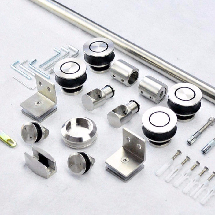 8-12mm Frameless Glass Door Sliding Mirror Barn Door Kit για ξενοδοχείο μπάνιο και ντουλάπα