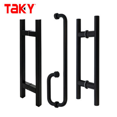 Καλή τιμή Κουμπιά πόρτας παράθυρο 304 ανοξείδωτο χάλυβα Ματ Μαύρο χρώμα τετραγωνικό σωλήνα γυαλί πόρτες Κουμπιά σε απευθείας σύνδεση