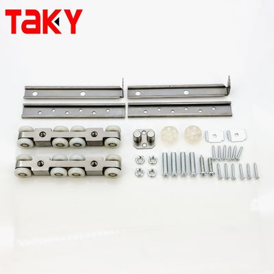 Διπλό μαλακό κλείσιμο 8 τροχών συρόμενη πόρτα τροχαλία υλικό για σύγχρονη ντουλάπα έπιπλα