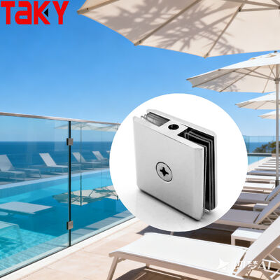 Καλή τιμή 180 μοίρες από ανοξείδωτο χάλυβα 316 γυάλινη θύρα Κλιπ Κράκετ για 8-12mm πάχος γυαλιού Κλιπς γωνίας σε απευθείας σύνδεση