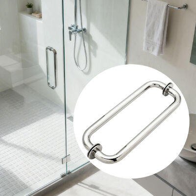 Stainless Steel C-shaped Mirror Surface Bathroom Shower Door Pull Handle Glass Door Tubular Handles