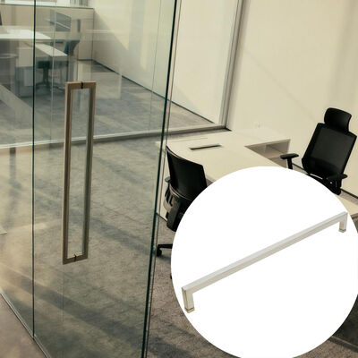 Καλή τιμή Moderna Maniglia per Porta in Vetro Acciaio Inox SS304 Quadrata Argento Opaco Maniglia per Porta Doccia σε απευθείας σύνδεση